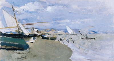 Boats on the Beach, Costa de Levante by Joaquín Sorolla